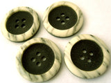 B3003 22mm Black and Antique Ivory Matt Centre 4 Hole Button - Ribbonmoon