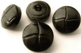 B3004 21mm Very Dark Brown Leather "Football" Shank Button
