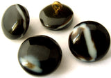 B3012 18mm Dark and Light Brown, Natural High Gloss Domed Shank Button - Ribbonmoon