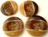 B3045 20mm High Gloss Mixed Browns and Natural 4 Hole Button - Ribbonmoon