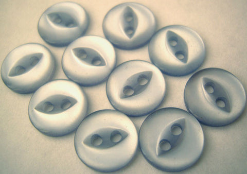 B3051 11mm Dusky Blue 2 Hole Polyester Fish Eye Button - Ribbonmoon