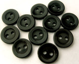 B3058 11mm Black High Gloss 2 Hole Button - Ribbonmoon