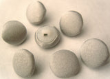 B3072 12mm Silver Grey Silky Sheen Fabric Covered Shank Button - Ribbonmoon