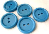 B3078 19mm Bright Blue Gloss 2 Hole Button - Ribbonmoon
