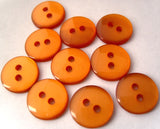 B3081 12mm Burnt Orange Polyester Domed 2 Hole Button - Ribbonmoon