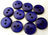 B3134 10mm Dark Royal Blue Pearlised Polyester 2 Hole Button - Ribbonmoon