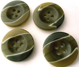 B3160 20mm Greens and Natural Gloss 4 Hole Button - Ribbonmoon