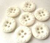 B3168 15mm White Matt 4 Hole Button, Lettered Rim "EXTRA" - Ribbonmoon