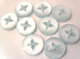 B3169 11mm Sky Blue Pearlised Polyester 2 Hole Button - Ribbonmoon