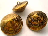 B4008 22mm Brass Metal Shank Button, Rising to a Centre Point - Ribbonmoon