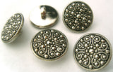 B4022 15mm Gilded Antique Silver Poly Textured Shank Button - Ribbonmoon