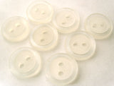 B4030 11mm White Iced Matt Centre 2 Hole Button - Ribbonmoon