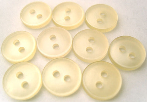 B4034 11mm Yellowy Cream Polyester Shirt Type 2 Hole Button - Ribbonmoon
