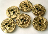 B4047 15mm Gilded Bronze Poly Textured 2 Hole Button - Ribbonmoon