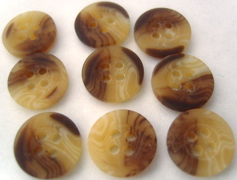 B4060C 12mm Browns and Aaran Bone Sheen 4 Hole Buttons - Ribbonmoon