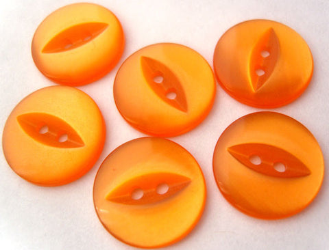 B4069 16mm Bright Orange 2 Hole Polyester Fish Eye Button - Ribbonmoon