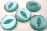 B4092 16mm Dull Peacock Blue 2 Hole Polyester Fish Eye Button - Ribbonmoon