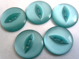 B4092 16mm Dull Peacock Blue 2 Hole Polyester Fish Eye Button - Ribbonmoon