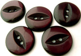 B4095 16mm Deep Plum 2 Hole Polyester Fish Eye Button - Ribbonmoon