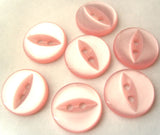 B4118 14mm Baby Pink 2 Hole Polyester Fish Eye Button - Ribbonmoon