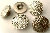 B4157 15mm Silver Metallic Effect Gilded Poly Textured Shank Button