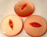 B4185 23mm Apricot 2 Hole Polyester Fish Eye Button - Ribbonmoon