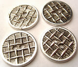 B4246 19mm Anti Silver Light Metal Textured 2 Hole Button - Ribbonmoon