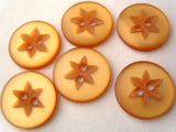 B4323 10mm Dusky Pale Orange Polyester Star 2 Hole Button - Ribbonmoon