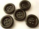 B4326 17mm Darkest Brown Gloss Chunky 4 Hole Button - Ribbonmoon