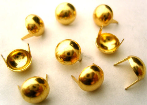 B4421 8mm Gold Metal Domed Stud