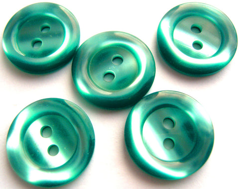 B4465 17mm Tonal Cyan Pearlised Shimmery 2 Hole Button
