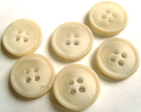 B4468 15mm Tonal Natural Whites Bone Sheen 4 Hole Button - Ribbonmoon