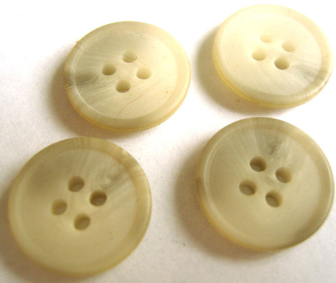 B4469 16mm Natural White and Pale Grey Bone Sheen 4 Hole Button - Ribbonmoon