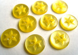 B4479 10mm Yellow Polyester Star 2 Hole Button - Ribbonmoon