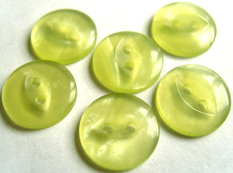 B4487 14mm Tonal Apple Greens Shimmery Fish Eye 2 Hole Button - Ribbonmoon