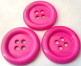 B4505 38mm Shocking Pink Glossy 4 Hole "Clown" Button - Ribbonmoon