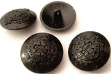 B4527 22mm Distressed Black Domed Metal Shank Button - Ribbonmoon