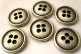 B4532C 15mm Antique Gun Metal, Heavy Alloy 4 Hole Buttons - Ribbonmoon