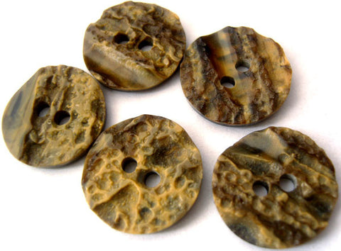 B4547 18mm Browns and Aaran Textured Stone Effect 2 Hole Button - Ribbonmoon