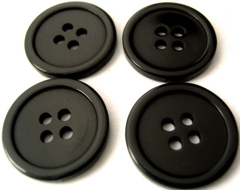 B4639 20mm Black High Gloss 4 Hole Button - Ribbonmoon