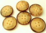 B4661 17mm Aaran Creams-Brown High Gloss Polyester 4 Hole Button