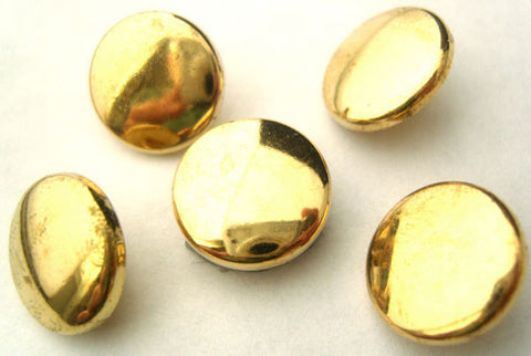 B4690 14mm Deep Gold Gilded Poly Plain Blazer Shank Button