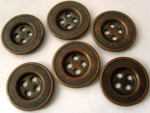B4705 15mm Antique Copper Metal Alloy 4 Hole Button - Ribbonmoon