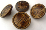 B4782 20mm Tonal Brown Leather Effect Shank Button - Ribbonmoon