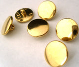 B4796 11mm Gold Gilded Poly Plain Blazer Shank Button - Ribbonmoon