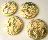 B4798 20mm Pale Gold Metal Alloy Textured 2 Hole Button - Ribbonmoon