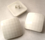 B4803 27mm White Golf Ball Gloss Square Shape Shank Button - Ribbonmoon