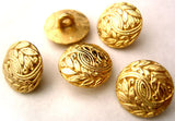 B4806 15mm Pale Gold Textured Metal Alloy Shank Button - Ribbonmoon