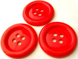 B4832 38mm Flame Red High Gloss Clown 4 Hole Button - Ribbonmoon