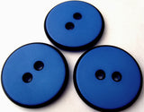B4837 34mm Royal Blue and Black Matt 2 Hole Button - Ribbonmoon